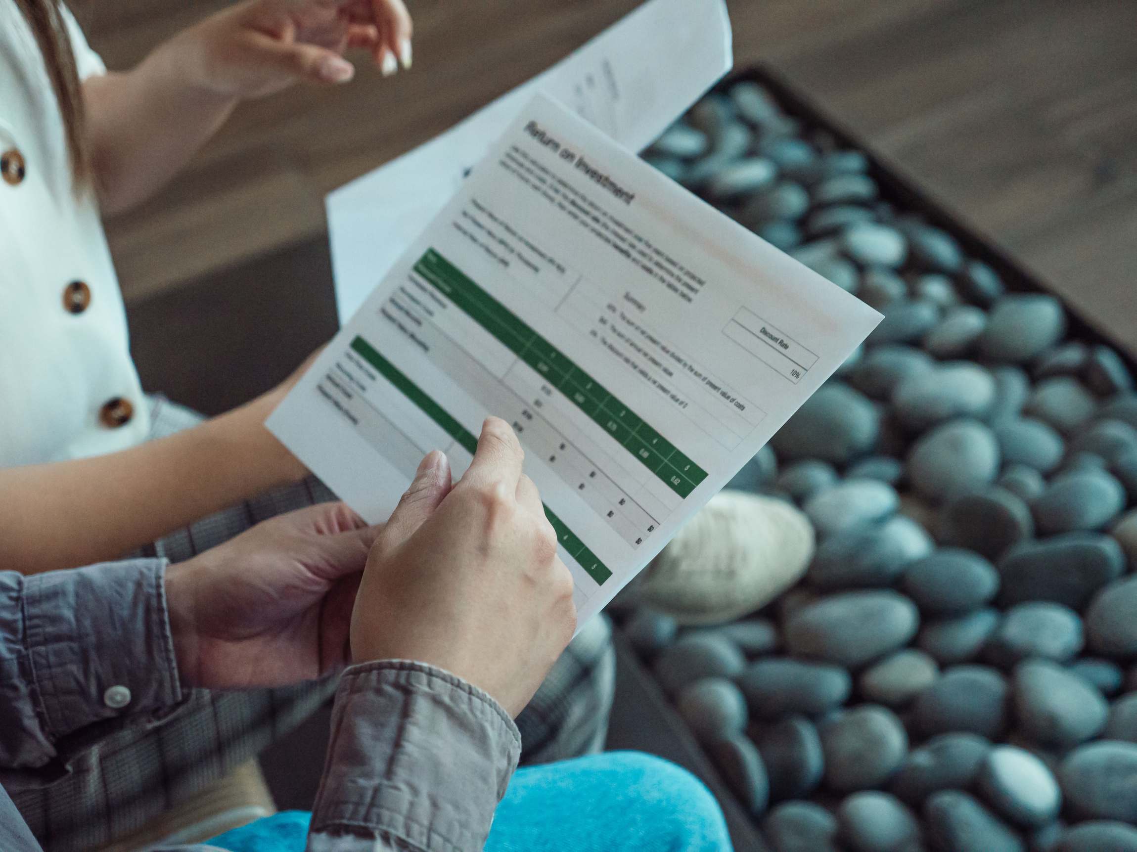 Nahaufnahme eines Finanzdokuments mit Angaben zur Rendite
